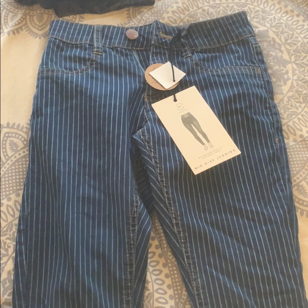 Stripped jeggings